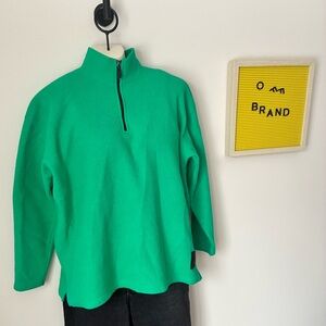 Vibrant Green Zip-Up Men's Sweater